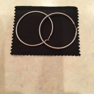 David Yurman Sculpted Cable 2" Hoop Earrings